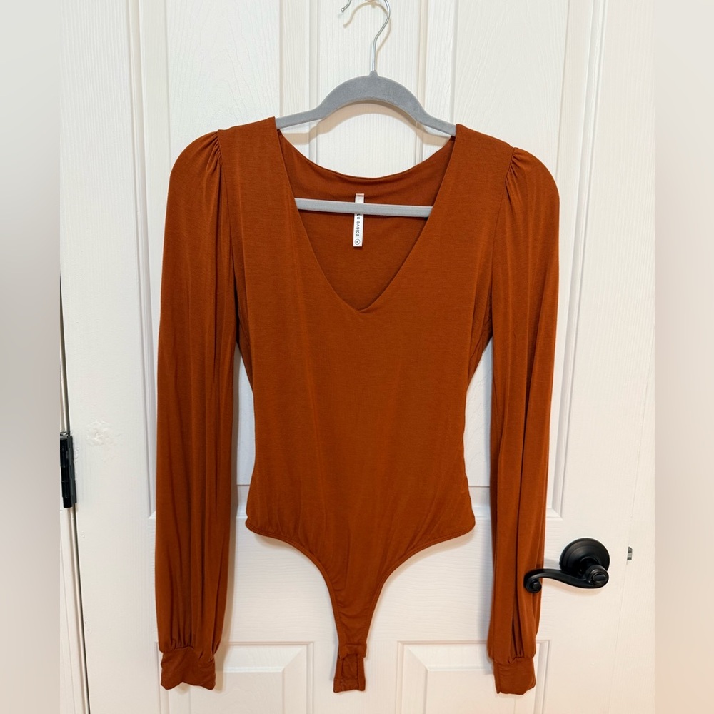 Lulus Rust Long Sleeve Bodysuit